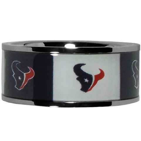 Houston Texans Stainless Steel Ring with Inlaid Graphics Size 13 - NFL Cover