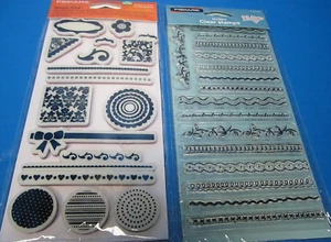 Fiskars Clear Stamps Lot of 2 Borders & Shapes N' Such - Picture 1 of 6