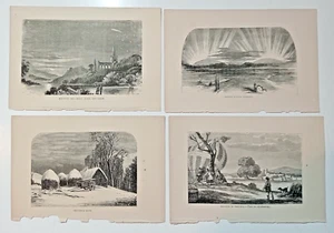 4 x 19th century British countryside Prints undated book plates 7 ins x 5 ins - Picture 1 of 10
