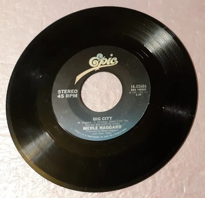 Merle Haggard Big City/I Think I'm Gonna Live Forever 7" Vinyl Record 45rpm - Image 1 of 2