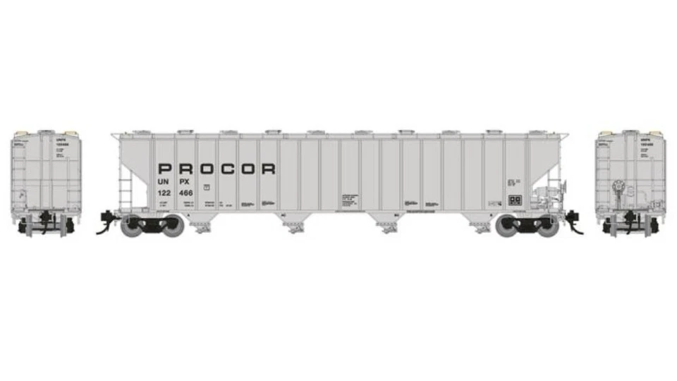 Rapido HO Scale PROCOR 5720 COVERED HOPPER UNPX BLACK SOLID MID #122466 - Image 1 of 3