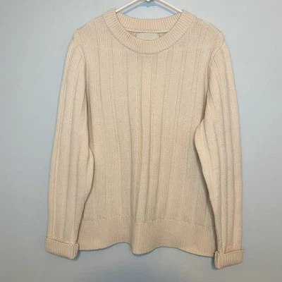 Lands End Luxury Line Fisherman’s Merino Wool & Cashmere Sweater Women’s Sz L - Image 1 of 4
