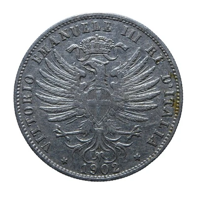 25 centesimi 1902 Aquila Sabauda - Roma - Vittorio Emanuele III - Regno - BB - Immagine 1 di 2