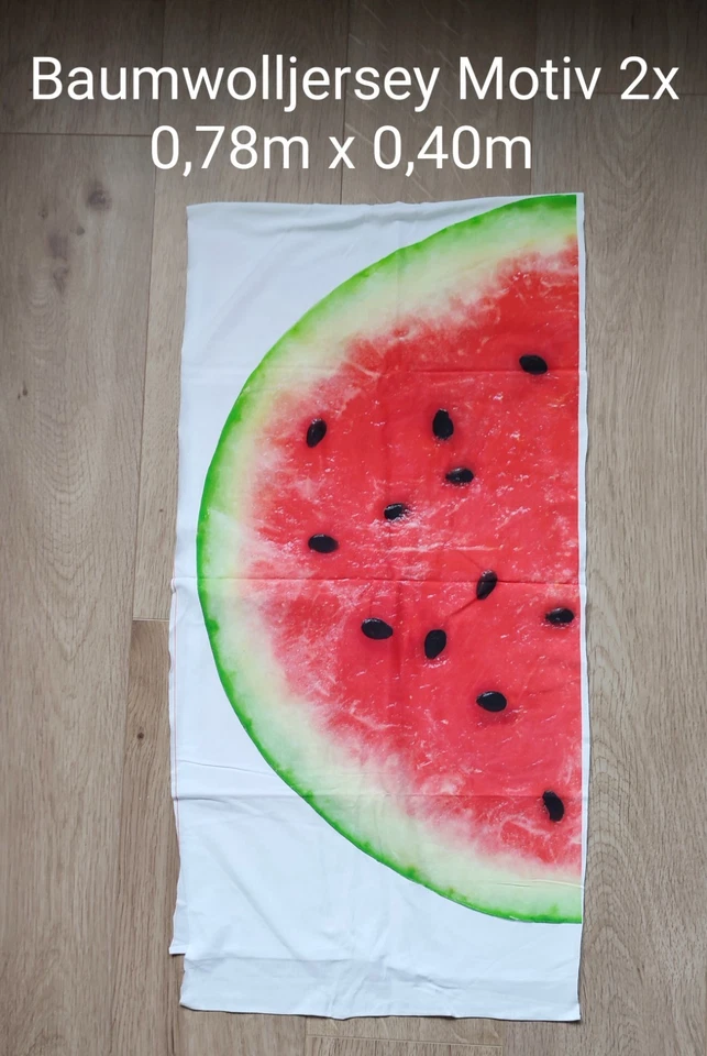 Baumwolljersey 2xPanel Melone 78x40 cm - Bild 1 von 1