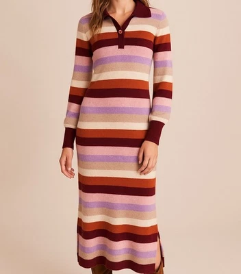 Charter Club Luxury Women's 100% Cashmere Striped Dress Size Petite Medium - Image 1 of 4