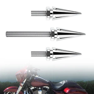 Windshield Spike Bolts 1 Set Chrome CNC Motor Fit for Harley Electra Glide 2014+ - Foto 1 di 7