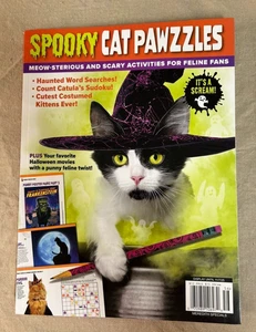 SPOOKY CAT PAWZZLES Magazine 2025 ~ Book of many Halloween Puzzles ~ Cats - Foto 1 di 1