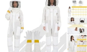 Professional 3-Layer Ultra Ventilated Beekeeping Suit& Polycotton bee X-Large - Picture 1 of 7