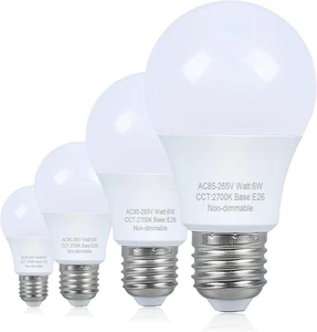4 Pack LED Light Bulbs 40 watt Equivalent, Warm 2700k White - Picture 1 of 7