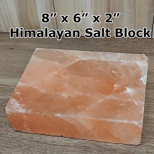 Himalayan Salt Cooking Block 8" x 6" x 2" Perfect for Grilling Cooking Cutting - Picture 1 of 5