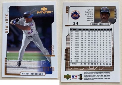 RICKEY HENDERSON 2000 UPPER DECK MVP BASEBALL CARD 118 NEW YORK METS - Image 1 of 3
