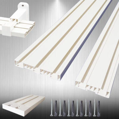 PVC Gardinenschiene Vorhangschiene mit Montage und Zubehörset 2-3 läufig bis 5m - Bild 1 von 4