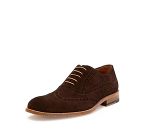Men's Millburn Co. Wingtip Oxford 9 Brown Suede - Picture 1 of 10