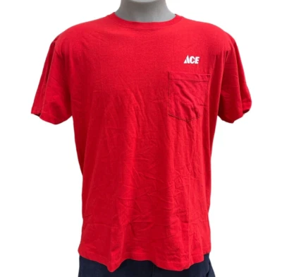 Nueva Camiseta Ace Hardware Bolsillo Uniforme de Trabajo Empleado Roja Manga Corta Talla XL Foto 1 de 3