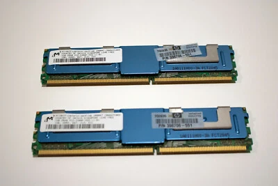 HP Micron 2GB (2 x 1GB) DDR2 PC2-5300F RAM (MT18HTF12872FDY-667F1N6) - Image 1 of 2