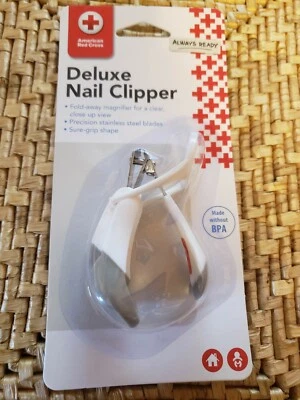 CORTADORES DE UNHAS INFANTIS CRUZ VERMELHA AMERICANA LUXO SEM BPA COM LUPA DOBRÁVEL - Imagem 1 de 4