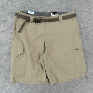 Columbia Shorts Mens 36 Cargo Flat Front Khaki Lightweight Belted NWT