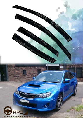 Para Subaru IMPREZA WRX 08-14 Deflector Ventana Viseras Protector Ventilación Protector Intemperie Foto 1 de 4