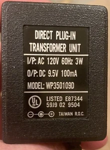 Direct Plug in Transformer Unit Power Supply Model WP350109D OUTPUT 9.5 V - Picture 1 of 4