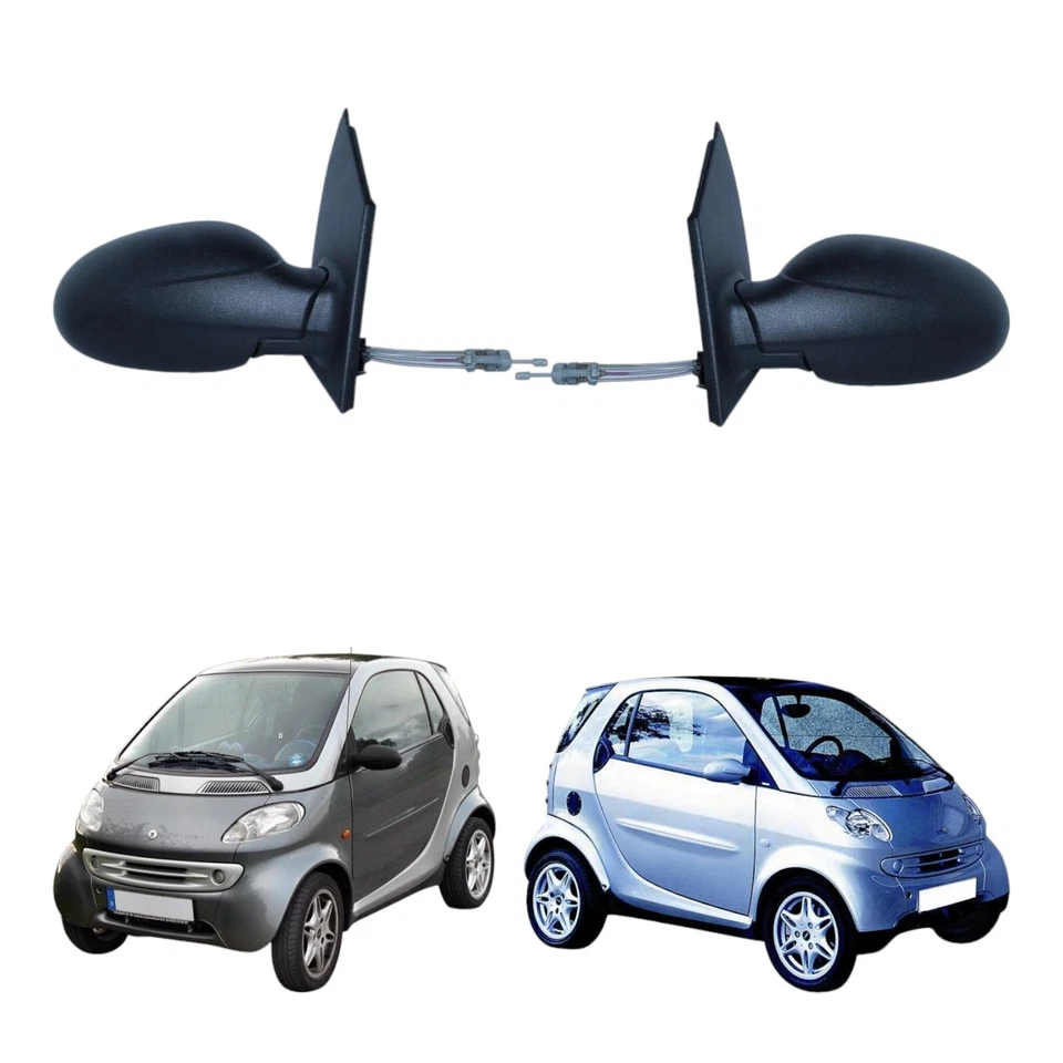 Coppia Specchietti Retrovisori SX+DX per SMART Fortwo 1998-2006 Manuale (NERO) - Immagine 1 di 4