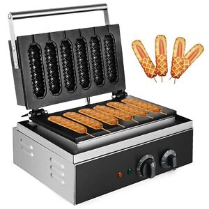 Hot Dog Waffle Maker 1500W Electric Lolly 6PCS Corn Dog Maker