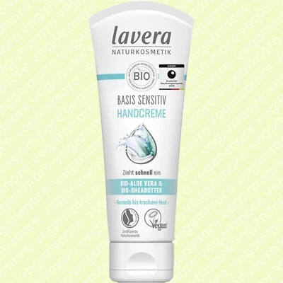 Lavera basis sensitiv Handcreme, 75 ml | Bio Aloe Vera | Bio Sheabutter | vegan