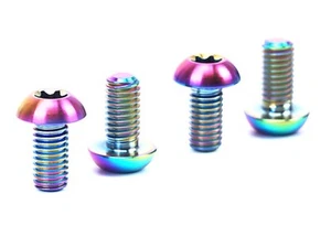 4 bulloni gabbia bottiglie titanio arcobaleno M5X10 GR5 nitruro - Foto 1 di 1