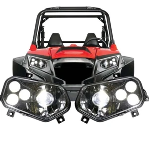 LED Headlights for Polaris RZR 570 800 900 2011-14 / Sportsman / Ranger 2012-13 - Picture 1 of 12