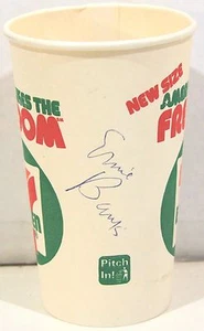 Autographed Ernie Banks 7-11 Paper Cup c1990s ~ Chicago Cubs Spring Training - Picture 1 of 2