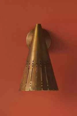 Mid Century Modern Brass Italian  Wall Sconce | Handmade Stilnovo Light Fixture - Image 1 of 4