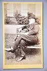 CDV, Portrait, Victorian Mature Gentleman on Park Bench, Jackson of Rochdale