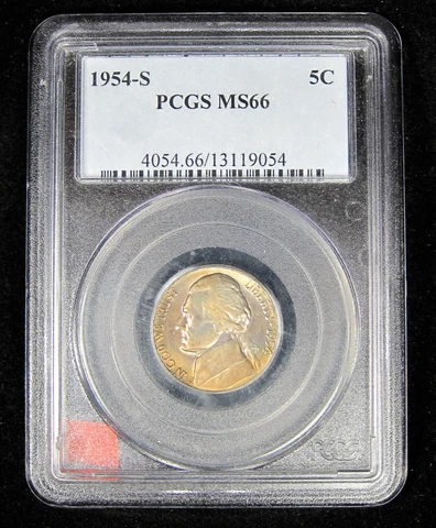 1954-S DDR FS-801 Jefferson Nickel PCGS MS 66 Key Date Toned  5c Doubled Steps Cover