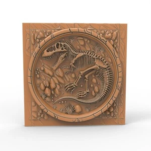 Archivo STL modelo 3D para impresión enrutador CNC T-Rex alivio fósil dinosaurio esqueleto - Imagen 1 de 3