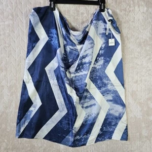 J Crew Silk Tunnel Tube Scarf Chevron Lightweight Multifunctional Preppy Natural - Picture 1 of 4