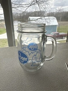 Vintage KROGER Grocery Say Yes To Michigan Glass Beer Mug Stein Canning Jar 13 - Picture 1 of 12