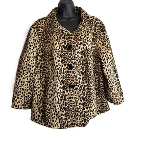 Ingredients Leopard Print Button Up Jacket Trendy Animal Print Statement Piece - Picture 1 of 6