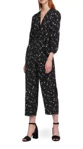 Whistles Nixie Black White Constellation Stars Print Jumpsuit Size UK 10