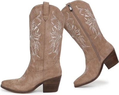 Botas de Vaquero para Mujer Clásicas Bordadas Punta Punta Punta Bota de Vaquera, Western...  Foto 1 de 4