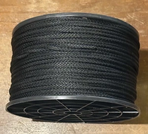 Cordon polyester / dacron noir 1/8" x 500' - Faible stretch et résistant aux UV - Tressé - Photo 1/3