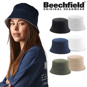 Unisex Reversible Bucket Hat Cotton Twill Cargo Fishing Festival Walking Cap - Picture 1 of 15