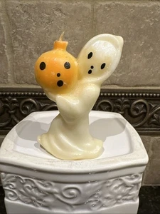 DE COLECCIÓN GURLEY GHOST con VELA HALLOWEEN JACK-O'-LANTERN ~ 3" DE ALTO - Imagen 1 de 6