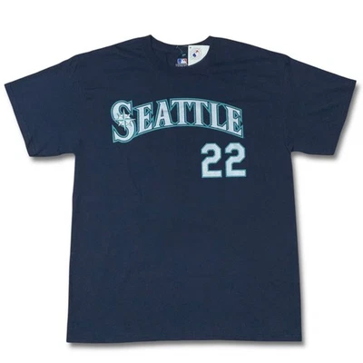 MLB Seattle Mariners Robinson Cano T-Shirt Men's Large Blue Silver Green #22 NEW - Image 1 of 4