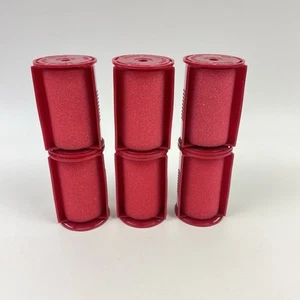 Lot of 6 Caruso Jumbo Molecular Replacement Steam Hair Rollers Red - Picture 1 of 5
