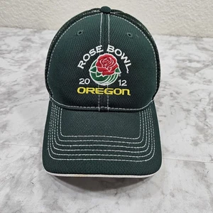 Oregon Ducks Rose Bowl 2012 Padded Mesh Strapback Ball Cap Hat Dark Green Vtg - Picture 1 of 6