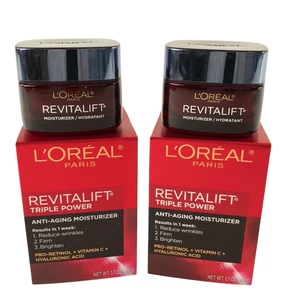 L'Oreal Revitalift Moisturizer 2 Pack Triple Power Anti-Aging Face Cream 1.7 oz - Picture 1 of 10