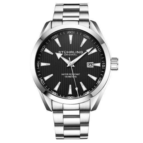 Stuhrling 3953.1 42mm Silver Stainless Steel Case Silver Stainless Steel Strap Men's Wristwatch