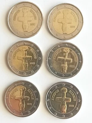 Cypriot 2 euro coins 2008, 2009, 2010, 2018, 2019, 2020 - Image 1 of 4