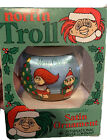 Ornement vintage troll troll arbre de Noël visage laid troll boule satin 1992 satin