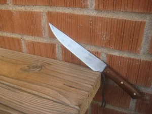 1950s Vintage 6" Blade ** UNMARKED *** Wide Carbon Boning Utility Knife USA - Picture 1 of 9