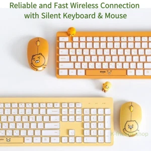 KAKAO FRIENDS Wireless Keyboard Mouse Set Fast Key Skin Figure Ryan Choonsik - Picture 1 of 16